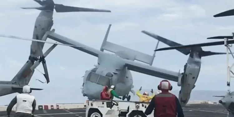 MV-22 Osprey’in düşüş anı kameralara yansıdı