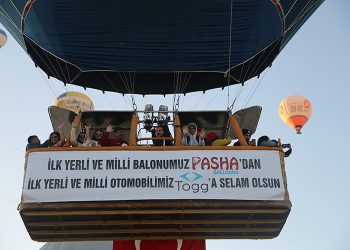 Yerli balon TOGG için uçtu